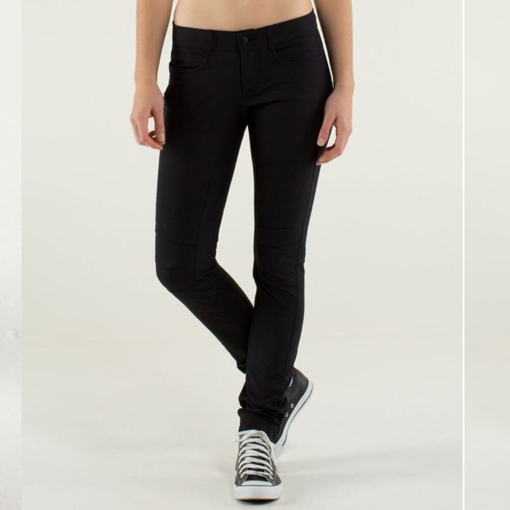 Lululemon Black Bust A Move Skinny Moto Pants - Picture 2 of 9